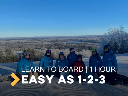 Group Easy as 1,2,3 Learn to Snowboard 1hr (Age 7+)